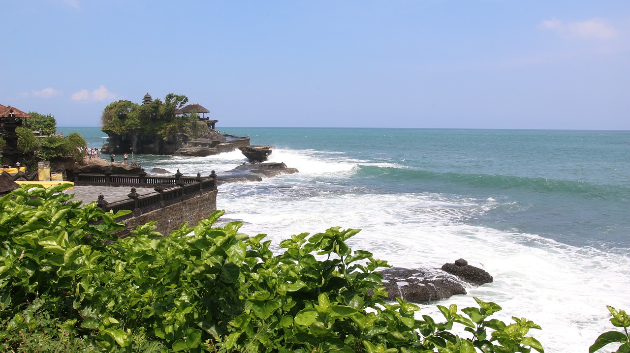 Bali coastline with temple