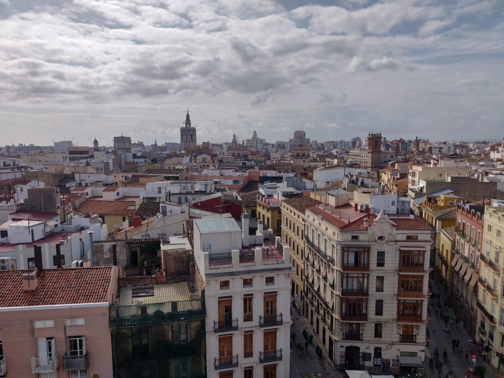 The view from the top of the Torres de Serranos in Valencia
