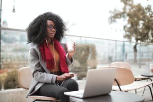 remote worker with a laptop