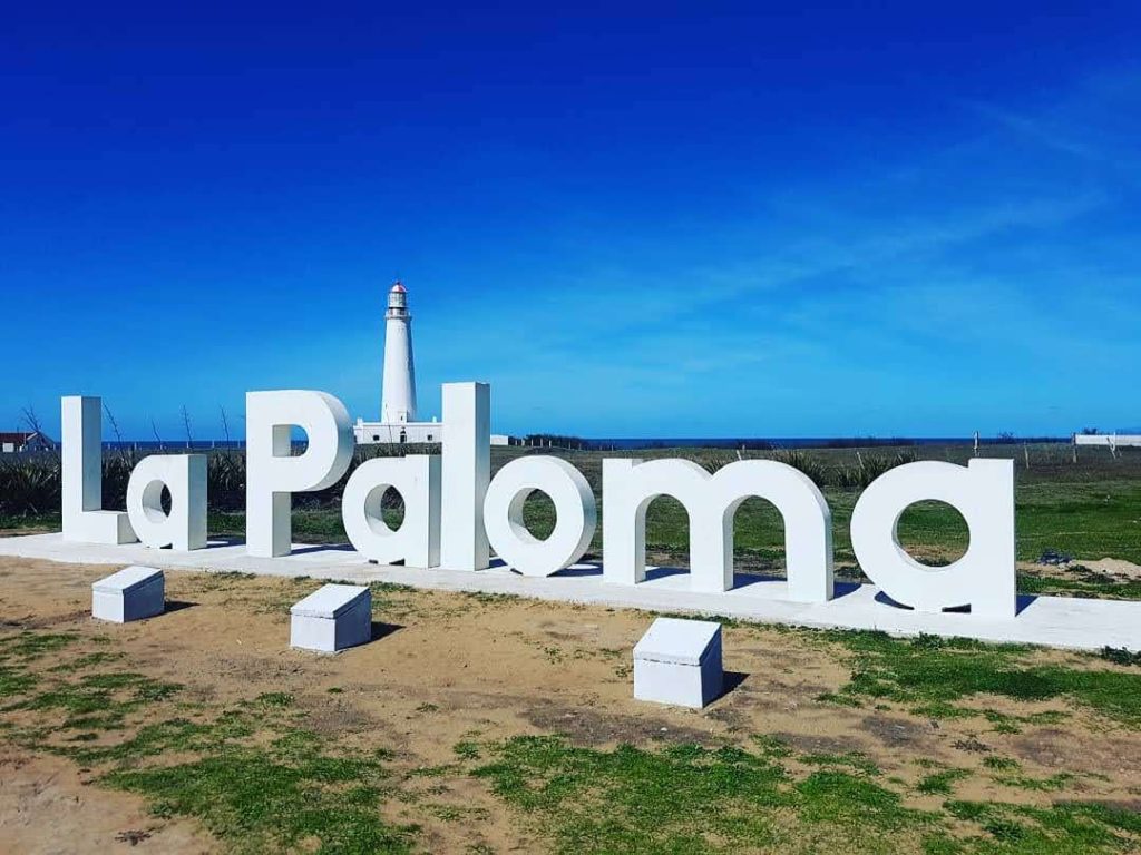 La Paloma sign in Rocha, Uruguay