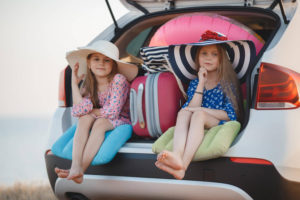 Kids travelling with some travel toys