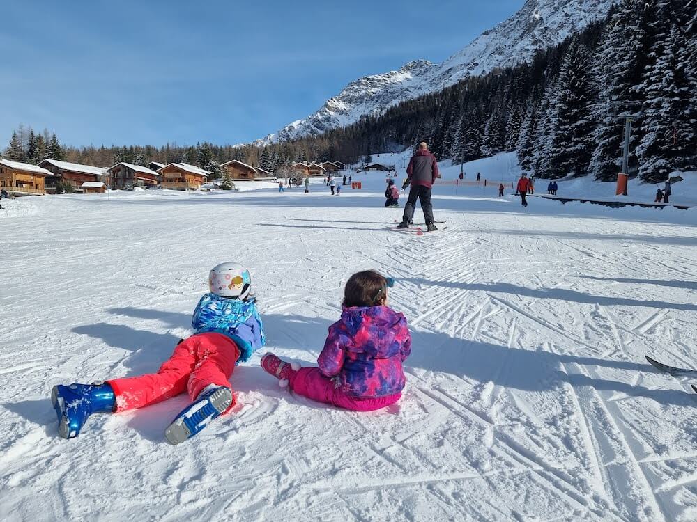 ski lessons at la fouly learner slopes pays st bernard switzerland