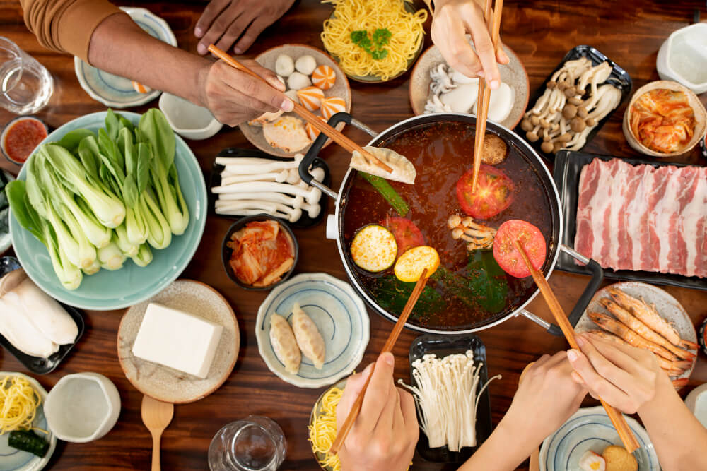hotpot is enjoyed across China as a weekend or sunday dinner