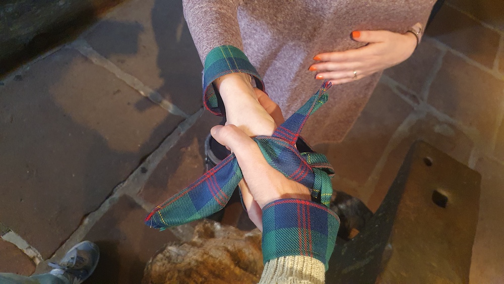 Traditional handfasting ceremony at Gretna Green Blacksmith shop